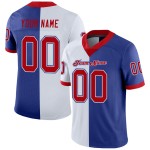 Custom Royal Red-White Mesh Split Fashion Football Jersey Custom Royal Red-White Mesh Split Fashion Football Jersey