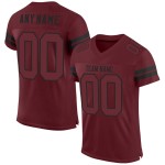 Custom Burgundy Burgundy-Black Mesh Authentic Football Jersey Custom Burgundy Burgundy-Black Mesh Authentic Football Jersey