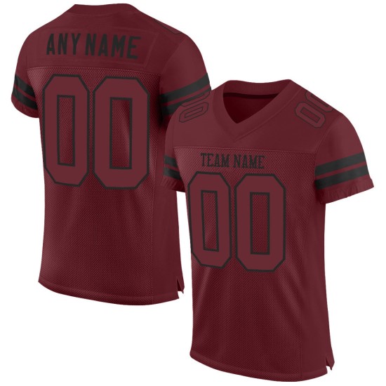 Custom Burgundy Burgundy-Black Mesh Authentic Football Jersey Custom Burgundy Burgundy-Black Mesh Authentic Football Jersey
