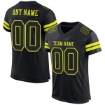 Custom Black Neon Yellow Mesh Authentic Football Jersey Custom Black Neon Yellow Mesh Authentic Football Jersey