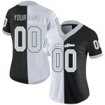 Custom Black Silver-White Mesh Split Fashion Football Jersey Custom Black Silver-White Mesh Split Fashion Football Jersey