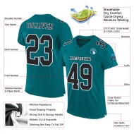 Custom Teal Black-White Mesh Authentic Football Jersey Custom Teal Black-White Mesh Authentic Football Jersey