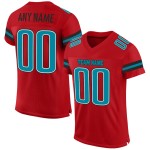 Custom Red Teal-Black Mesh Authentic Football Jersey Custom Red Teal-Black Mesh Authentic Football Jersey
