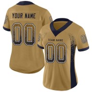 Custom Old Gold Navy-White Mesh Drift Fashion Football Jersey Custom Old Gold Navy-White Mesh Drift Fashion Football Jersey