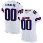 Custom White Navy-Scarlet Mesh Authentic Football Jersey Custom White Navy-Scarlet Mesh Authentic Football Jersey
