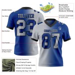 Custom Royal Gray-Black Mesh Authentic Gradient Fashion Football Jersey Custom Royal Gray-Black Mesh Authentic Gradient Fashion Football Jersey