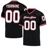 Custom Black White-Cardinal Mesh Authentic Throwback Football Jersey Custom Black White-Cardinal Mesh Authentic Throwback Football Jersey