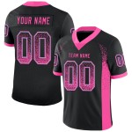 Custom Black Pink-Light Blue Mesh Drift Fashion Football Jersey Custom Black Pink-Light Blue Mesh Drift Fashion Football Jersey