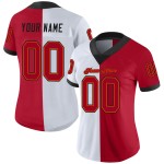 Custom White Red-Black Mesh Split Fashion Football Jersey Custom White Red-Black Mesh Split Fashion Football Jersey