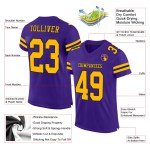 Custom Purple Gold-Black Mesh Authentic Football Jersey Custom Purple Gold-Black Mesh Authentic Football Jersey