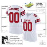 Custom White Red-Navy Mesh Authentic Football Jersey Custom White Red-Navy Mesh Authentic Football Jersey