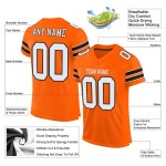 Custom Orange White-Brown Mesh Authentic Football Jersey Custom Orange White-Brown Mesh Authentic Football Jersey
