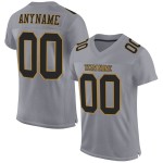 Custom Gray Black-Old Gold Mesh Authentic Football Jersey Custom Gray Black-Old Gold Mesh Authentic Football Jersey