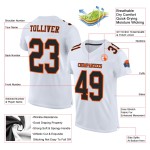 Custom White Black-Orange Mesh Authentic Football Jersey Custom White Black-Orange Mesh Authentic Football Jersey