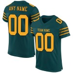 Custom Midnight Green Gold-Black Mesh Authentic Football Jersey Custom Midnight Green Gold-Black Mesh Authentic Football Jersey