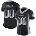 Custom Black Gray-White Mesh Drift Fashion Football Jersey Custom Black Gray-White Mesh Drift Fashion Football Jersey