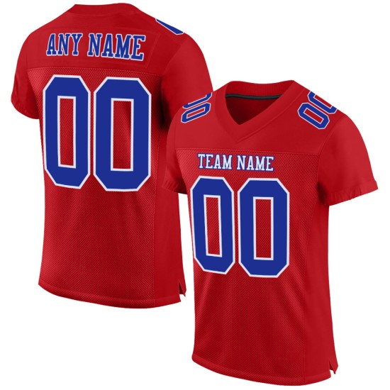 Custom Red Royal-White Mesh Authentic Football Jersey Custom Red Royal-White Mesh Authentic Football Jersey
