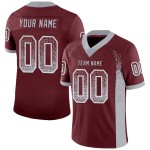 Custom Burgundy Gray-White Mesh Drift Fashion Football Jersey Custom Burgundy Gray-White Mesh Drift Fashion Football Jersey
