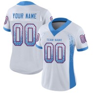 Custom White Powder Blue-Red Mesh Drift Fashion Football Jersey Custom White Powder Blue-Red Mesh Drift Fashion Football Jersey