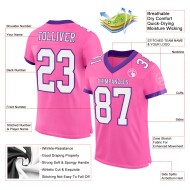 Custom Pink White-Purple Mesh Authentic Football Jersey Custom Pink White-Purple Mesh Authentic Football Jersey