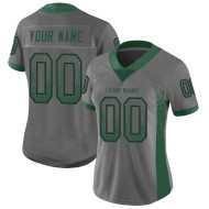 Custom Gray Gotham Green-Black Mesh Drift Fashion Football Jersey Custom Gray Gotham Green-Black Mesh Drift Fashion Football Jersey