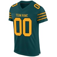 Custom Midnight Green Gold-Black Mesh Authentic Football Jersey Custom Midnight Green Gold-Black Mesh Authentic Football Jersey