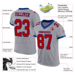 Custom Gray Red-Royal Mesh Authentic Football Jersey Custom Gray Red-Royal Mesh Authentic Football Jersey
