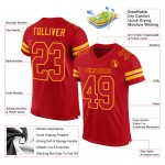 Custom Red Red-Gold Mesh Authentic Football Jersey Custom Red Red-Gold Mesh Authentic Football Jersey