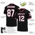 Custom Black White-Cardinal Mesh Authentic Throwback Football Jersey Custom Black White-Cardinal Mesh Authentic Throwback Football Jersey