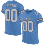 Custom Light Blue Gray-Steel Gray Mesh Authentic Football Jersey Custom Light Blue Gray-Steel Gray Mesh Authentic Football Jersey