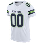 Custom White Navy-Neon Green Mesh Authentic Football Jersey Custom White Navy-Neon Green Mesh Authentic Football Jersey