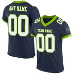 Custom Navy White-Neon Green Mesh Authentic Football Jersey Custom Navy White-Neon Green Mesh Authentic Football Jersey