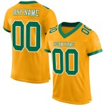 Custom Gold Kelly Green-White Mesh Authentic Football Jersey Custom Gold Kelly Green-White Mesh Authentic Football Jersey