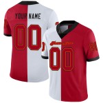 Custom White Red-Black Mesh Split Fashion Football Jersey Custom White Red-Black Mesh Split Fashion Football Jersey