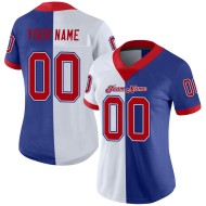 Custom Royal Red-White Mesh Split Fashion Football Jersey Custom Royal Red-White Mesh Split Fashion Football Jersey
