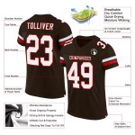 Custom Brown White-Red Mesh Authentic Football Jersey Custom Brown White-Red Mesh Authentic Football Jersey