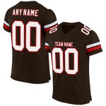 Custom Brown White-Red Mesh Authentic Football Jersey Custom Brown White-Red Mesh Authentic Football Jersey