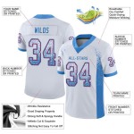 Custom White Powder Blue-Red Mesh Drift Fashion Football Jersey Custom White Powder Blue-Red Mesh Drift Fashion Football Jersey