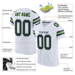 Custom White Navy-Neon Green Mesh Authentic Football Jersey Custom White Navy-Neon Green Mesh Authentic Football Jersey