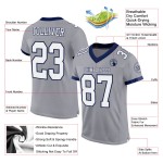 Custom Gray White-Navy Mesh Authentic Football Jersey Custom Gray White-Navy Mesh Authentic Football Jersey