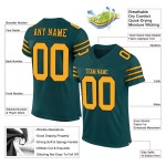 Custom Midnight Green Gold-Black Mesh Authentic Football Jersey Custom Midnight Green Gold-Black Mesh Authentic Football Jersey