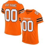 Custom Orange White-Brown Mesh Authentic Football Jersey Custom Orange White-Brown Mesh Authentic Football Jersey