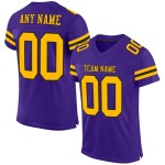 Custom Purple Gold-Black Mesh Authentic Football Jersey Custom Purple Gold-Black Mesh Authentic Football Jersey