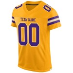 Custom Gold Purple-White Mesh Authentic Football Jersey Custom Gold Purple-White Mesh Authentic Football Jersey