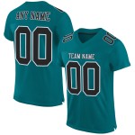Custom Teal Black-White Mesh Authentic Football Jersey Custom Teal Black-White Mesh Authentic Football Jersey