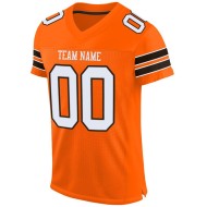 Custom Orange White-Brown Mesh Authentic Football Jersey Custom Orange White-Brown Mesh Authentic Football Jersey