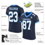 Custom Navy White-Powder Blue Mesh Authentic Football Jersey Custom Navy White-Powder Blue Mesh Authentic Football Jersey